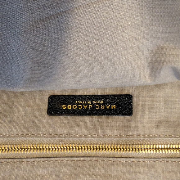 Marc Jacobs Black Metallic Leather Bowler Handbag - Picture 3 of 6